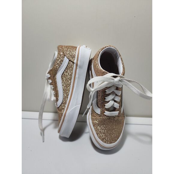 Vans Other - Vans Old Skool Gold Glitter shoes Size 11.0 Kids